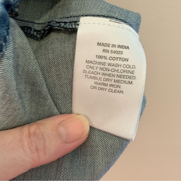 Gap 1969, blue denim ruffle tank tie back,  size‎ XS, 100% cotton - Picture 6 of 7